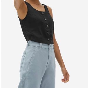 Everlane Black Button Up Sleeveless Top NWT Sz M